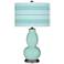 Color Plus Double Gourd 29 1/2" Bold Stripe Cay Blue Table Lamp
