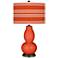 Color Plus Double Gourd 29 1/2" Bold Stripe Daredevil Orange Lamp
