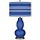 Color Plus Double Gourd 29 1/2" Bold Stripe Dazzling Blue Table Lamp