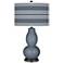 Color Plus Double Gourd 29 1/2" Bold Stripe Granite Peak Gray Lamp