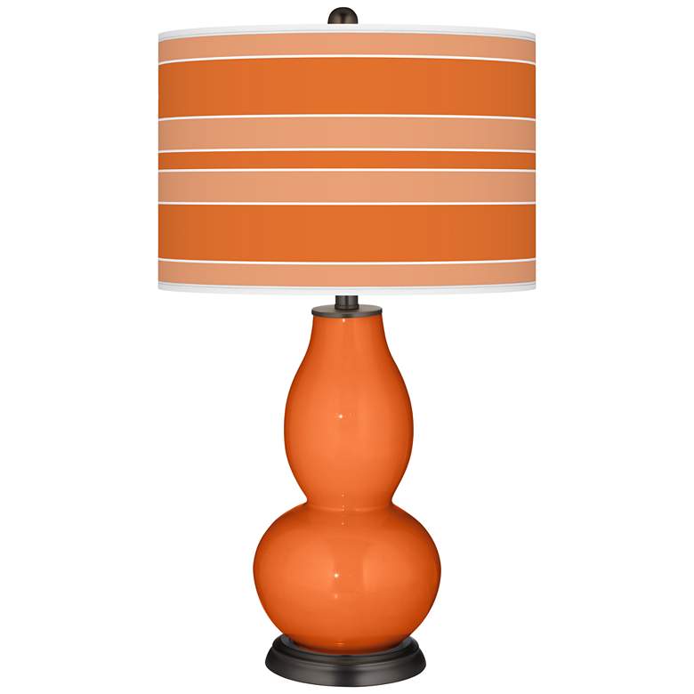 Image 1 Color Plus Double Gourd 29 1/2" Bold Stripe Invigorate Orange Lamp