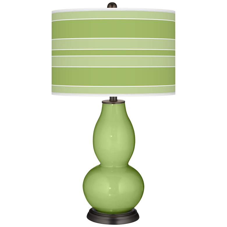 Image 1 Color Plus Double Gourd 29 1/2" Bold Stripe Lime Rickey Green Lamp