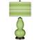 Color Plus Double Gourd 29 1/2" Bold Stripe Lime Rickey Green Lamp