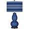 Color Plus Double Gourd 29 1/2" Bold Stripe Monaco Blue Table Lamp