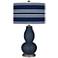 Color Plus Double Gourd 29 1/2" Bold Stripe Naval Blue Table Lamp