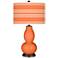 Color Plus Double Gourd 29 1/2" Bold Stripe Nectarine Orange Lamp