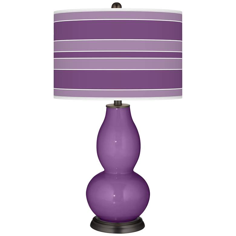 Image 1 Color Plus Double Gourd 29 1/2" Bold Stripe Passionate Purple Lamp