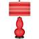 Color Plus Double Gourd 29 1/2" Bold Stripe Poppy Red Table Lamp