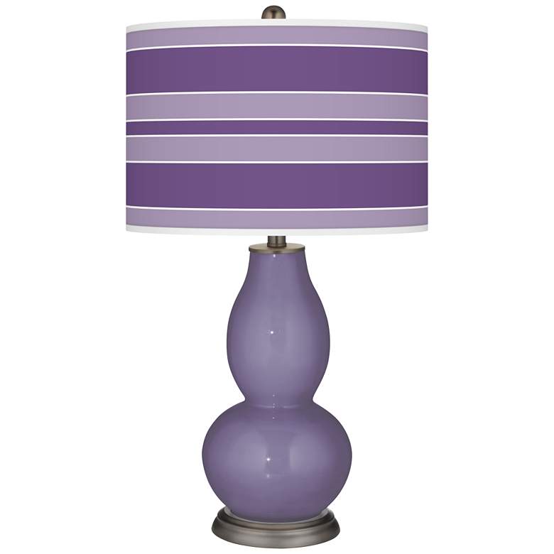Image 1 Color Plus Double Gourd 29 1/2" Bold Stripe Purple Haze Table Lamp