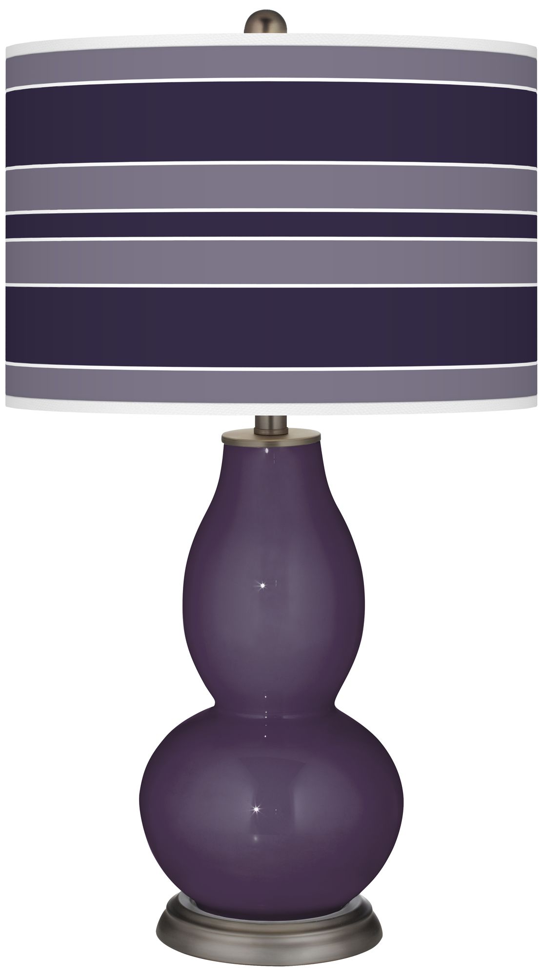 Image Color Plus Double Gourd 29 1/2" Bold Stripe Quixotic Plum Purple Lamp