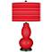 Color Plus Double Gourd 29 1/2" Bold Stripe Shade Bright Red Lamp