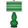 Color Plus Double Gourd 29 1/2" Bold Stripe Shade Envy Green Lamp