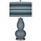 Color Plus Double Gourd 29 1/2" Bold Stripe Smoky Blue Table Lamp