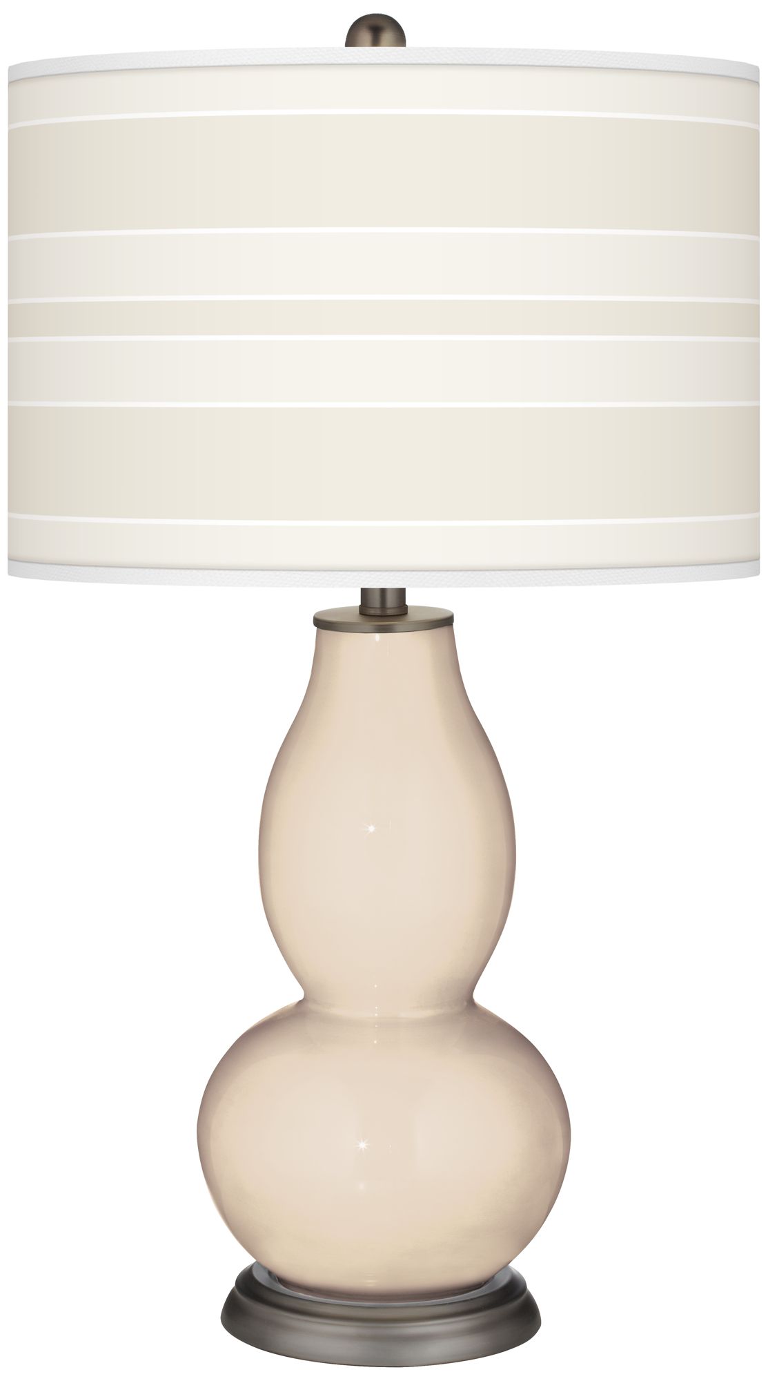 Image Color Plus Double Gourd 29 1/2" Bold Stripe Steamed Milk White Lamp