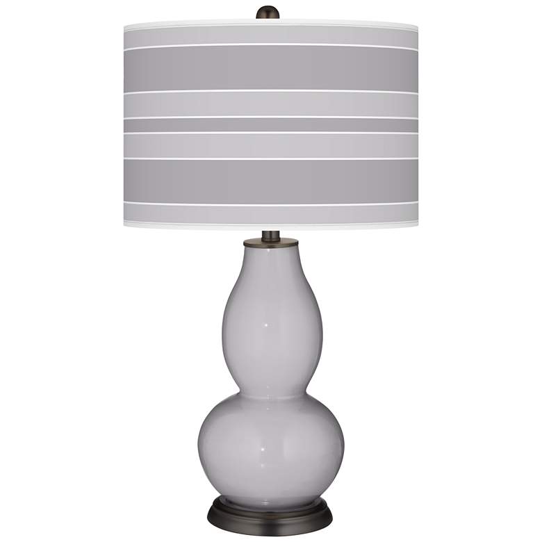 Image 1 Color Plus Double Gourd 29 1/2" Bold Stripe Swanky Gray Table Lamp