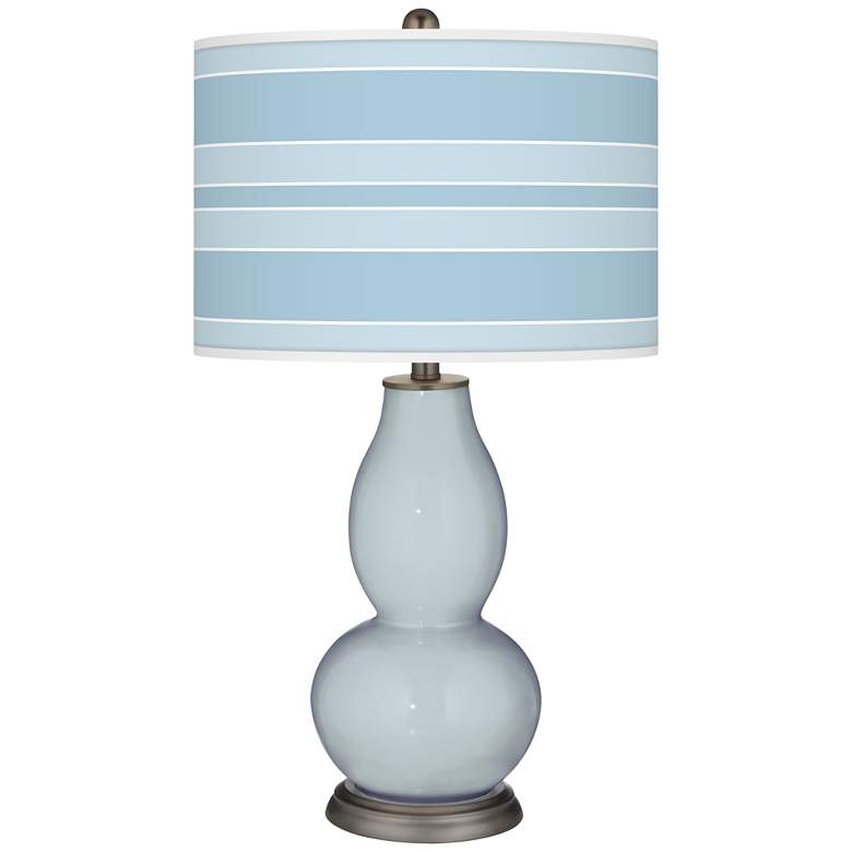 Image 1 Color Plus Double Gourd 29 1/2" Bold Stripe Take Five Blue Table Lamp