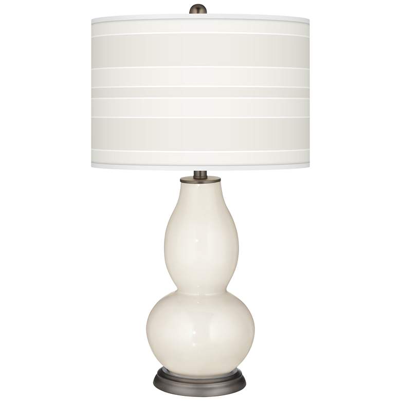 Image 1 Color Plus Double Gourd 29 1/2" Bold Stripe West Highland White Lamp
