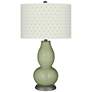 Color Plus Double Gourd 29 1/2" Diamonds and Majolica Green Table Lamp