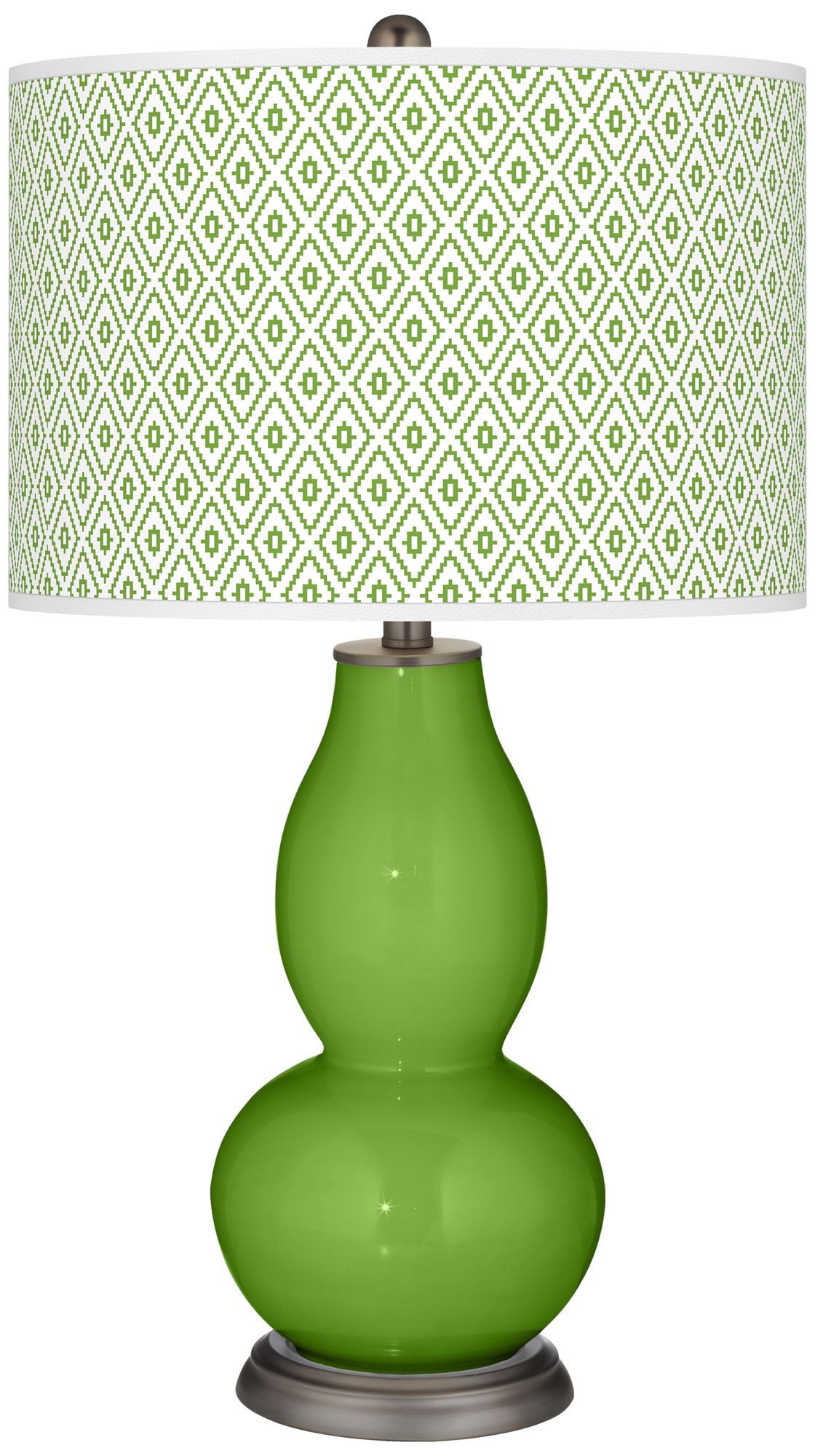 Image Color Plus Double Gourd 29 1/2" Diamonds and Rosemary Green Table Lamp