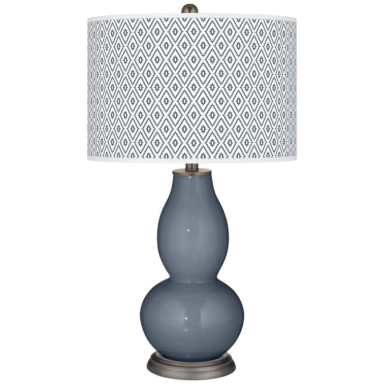 Image 1 Color Plus Double Gourd 29 1/2" Diamonds Granite Peak Gray Table Lamp