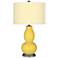 Color Plus Double Gourd 29 1/2" Diamonds Lemon Zest Yellow Table Lamp
