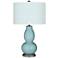 Color Plus Double Gourd 29 1/2" Diamonds Raindrop Blue Table Lamp
