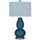 Color Plus Double Gourd 29 1/2" Diamonds Shade Oceanside Blue Lamp