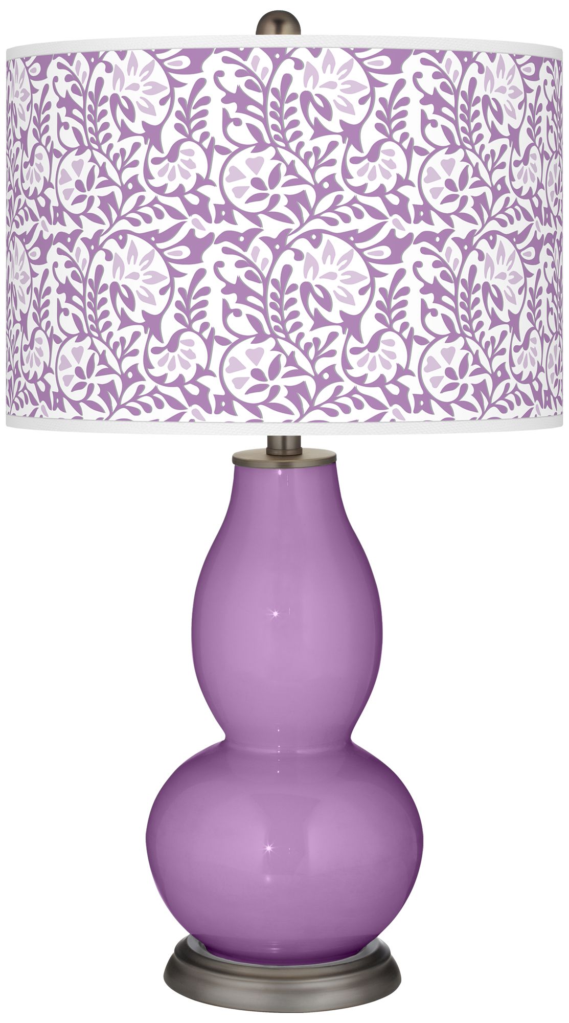 Image Color Plus Double Gourd 29 1/2" Gardenia African Violet Purple Lamp