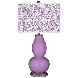 Image1 of Color Plus Double Gourd 29 1/2" Gardenia African Violet Purple Lamp