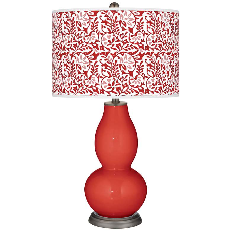 Image 1 Color Plus Double Gourd 29 1/2" Gardenia Cherry Tomato Red Table Lamp