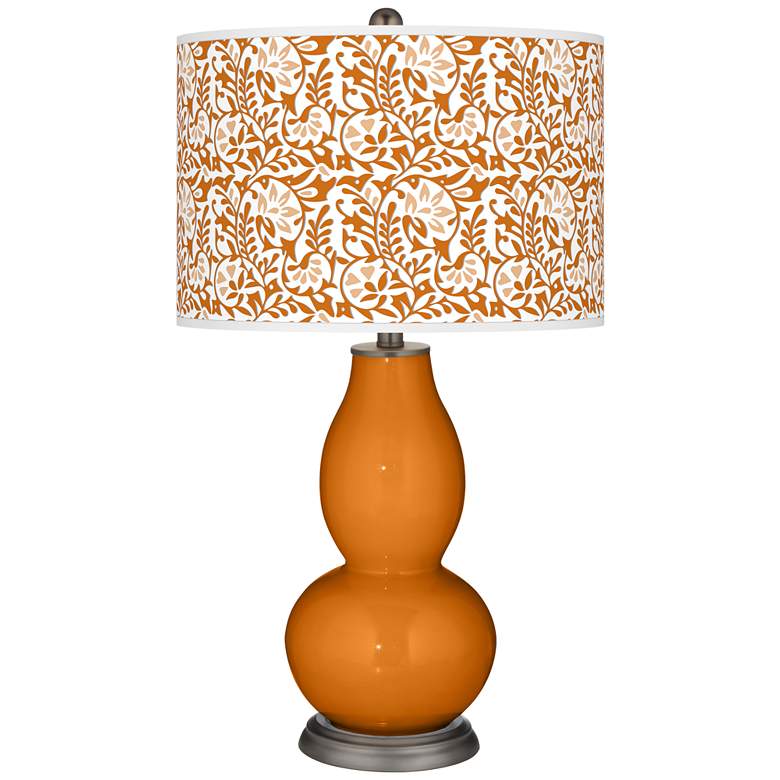 Image 1 Color Plus Double Gourd 29 1/2" Gardenia Cinnamon Spice Orange Lamp