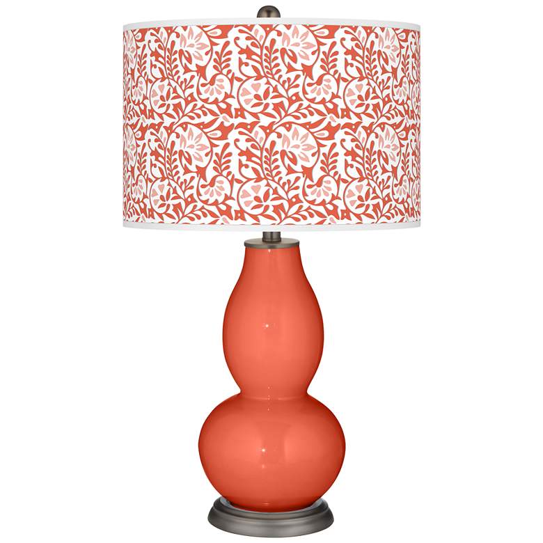 Image 1 Color Plus Double Gourd 29 1/2" Gardenia Daring Orange Table Lamp