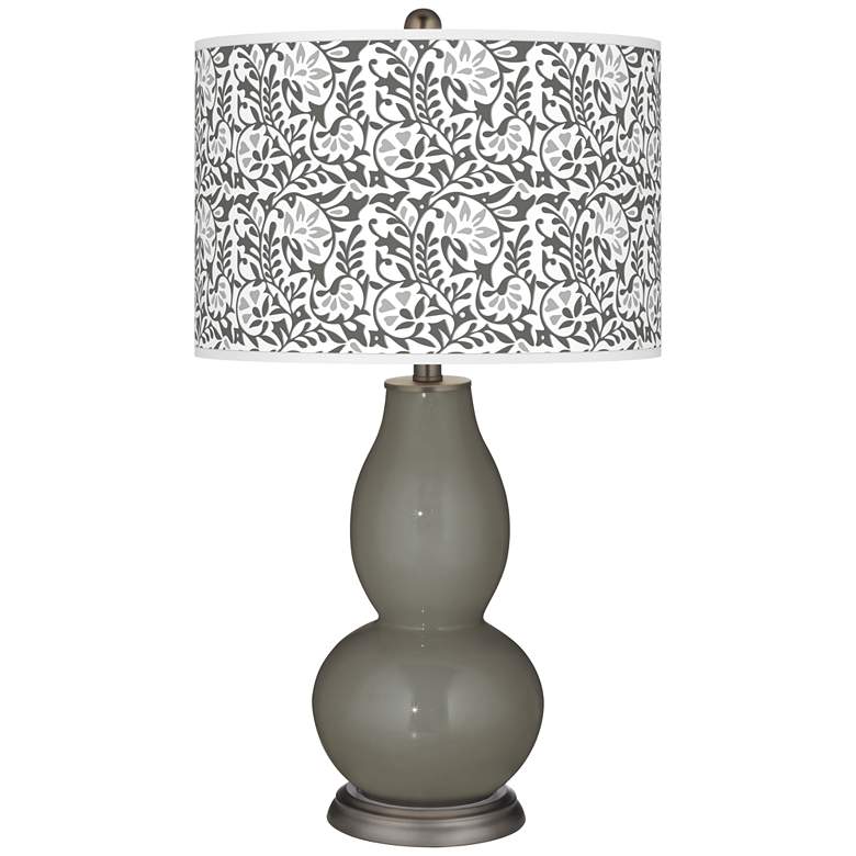 Image 1 Color Plus Double Gourd 29 1/2" Gardenia Gauntlet Gray Table Lamp