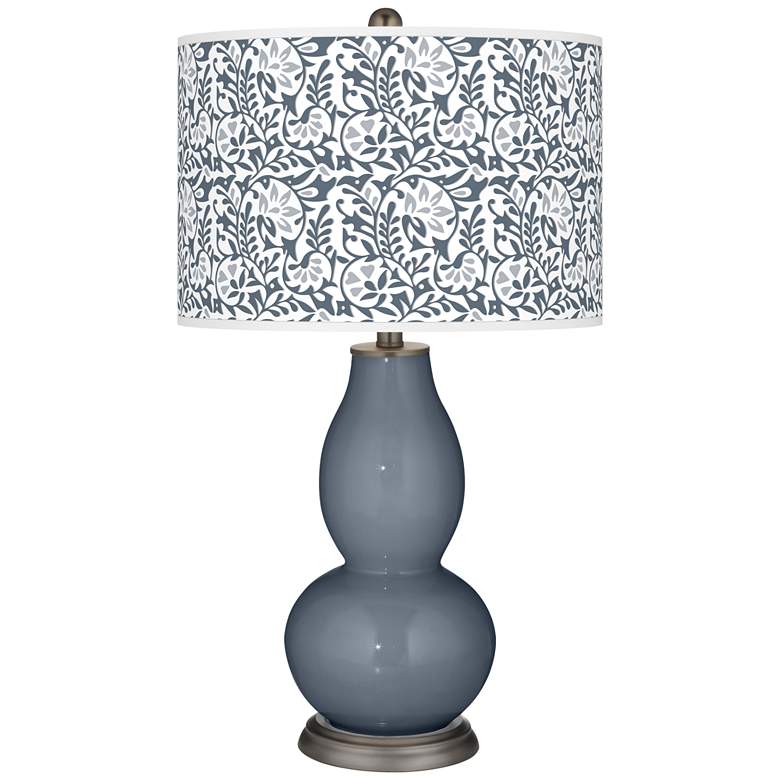 Image 1 Color Plus Double Gourd 29 1/2" Gardenia Granite Peak Gray Table Lamp