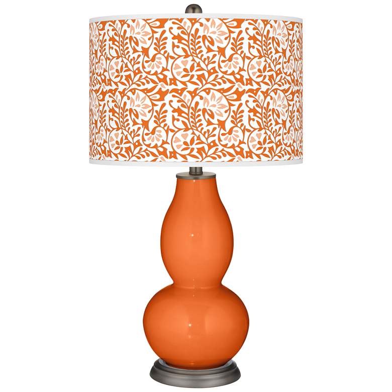 Image 1 Color Plus Double Gourd 29 1/2" Gardenia Invigorate Orange Table Lamp
