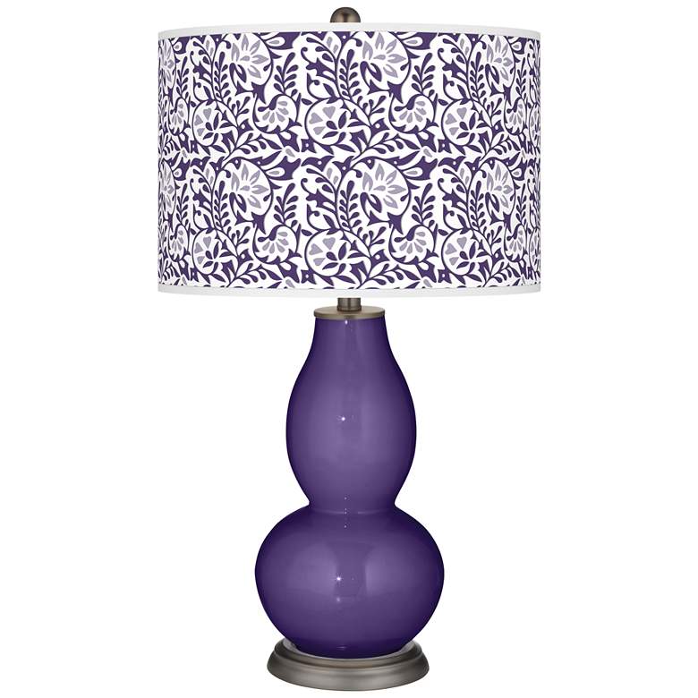 Image 1 Color Plus Double Gourd 29 1/2" Gardenia Izmir Purple Table Lamp