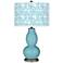 Color Plus Double Gourd 29 1/2" Gardenia Nautilus Blue Table Lamp