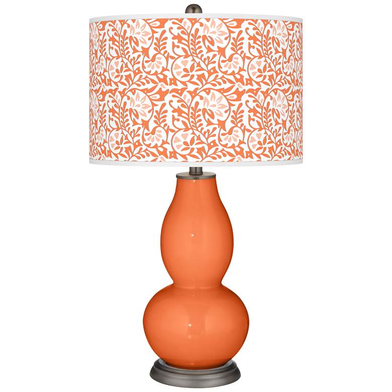 Image 1 Color Plus Double Gourd 29 1/2" Gardenia Nectarine Orange Table Lamp