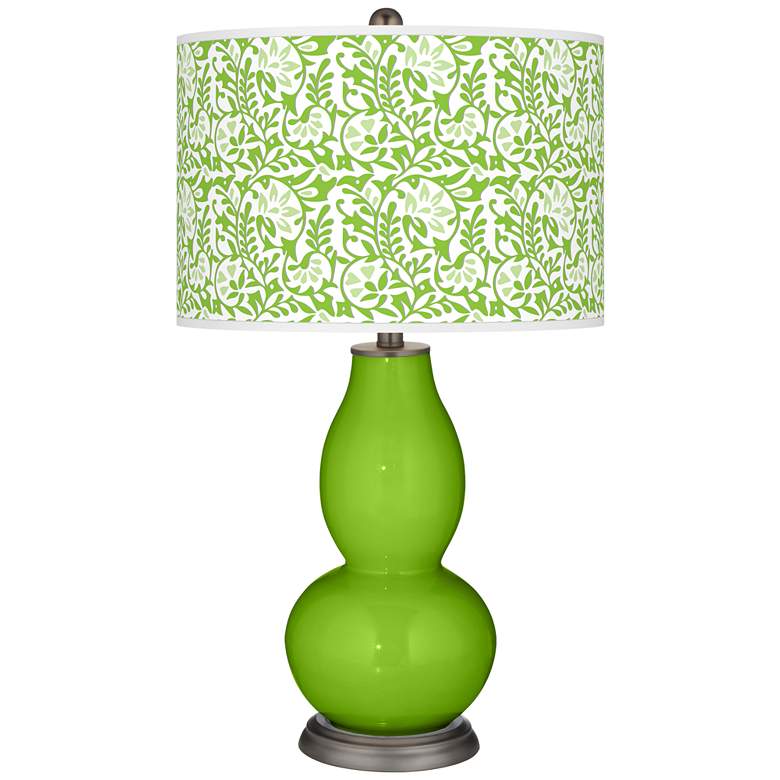 Image 1 Color Plus Double Gourd 29 1/2" Gardenia Neon Green Table Lamp