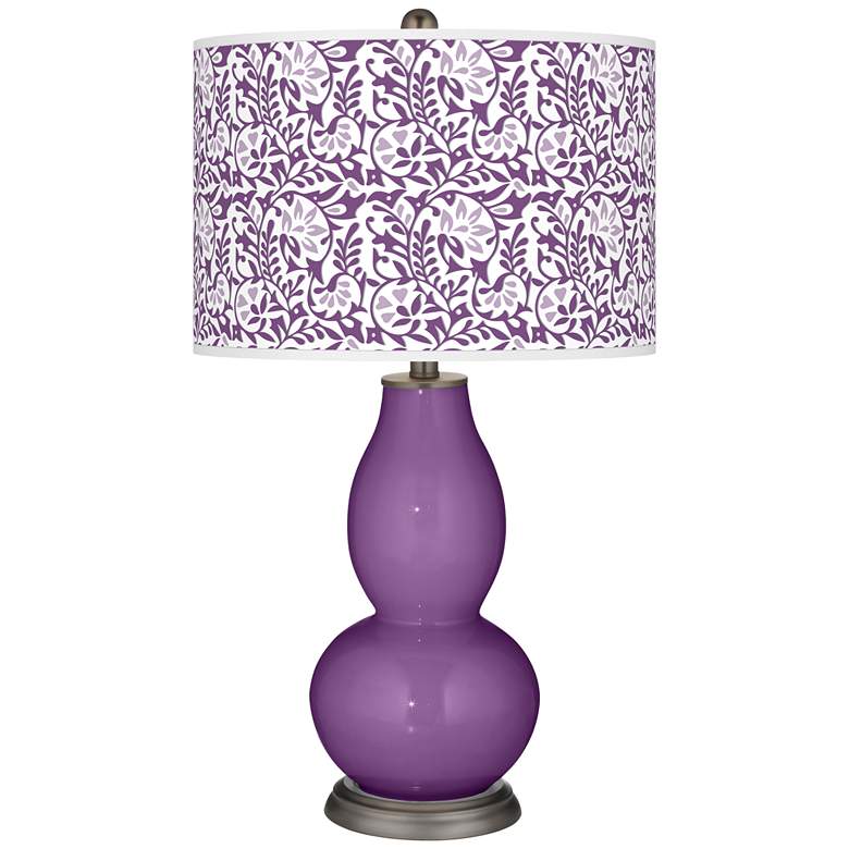 Image 1 Color Plus Double Gourd 29 1/2" Gardenia Passionate Purple Table Lamp