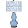 Color Plus Double Gourd 29 1/2" Gardenia Placid Blue Table Lamp