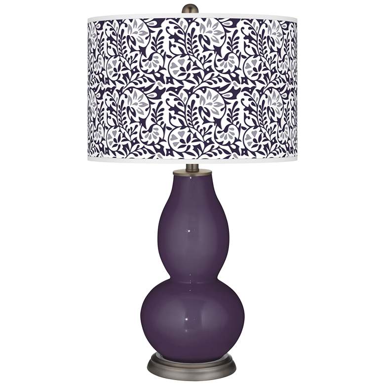 Image 1 Color Plus Double Gourd 29 1/2" Gardenia Quixotic Plum Purple Lamp