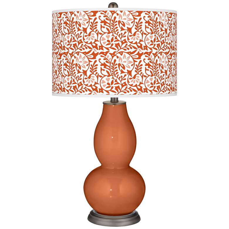 Image 1 Color Plus Double Gourd 29 1/2" Gardenia Robust Orange Table Lamp