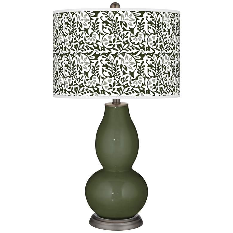 Image 1 Color Plus Double Gourd 29 1/2" Gardenia Secret Garden Green Lamp