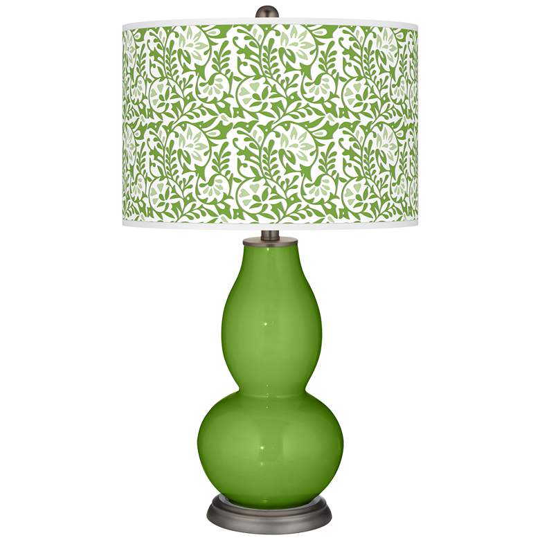 Image 1 Color Plus Double Gourd 29 1/2 inch Gardenia Shade and Rosemary Green Lamp