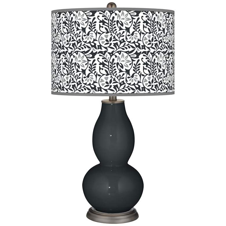 Image 1 Color Plus Double Gourd 29 1/2" Gardenia Shade Black of Night Lamp