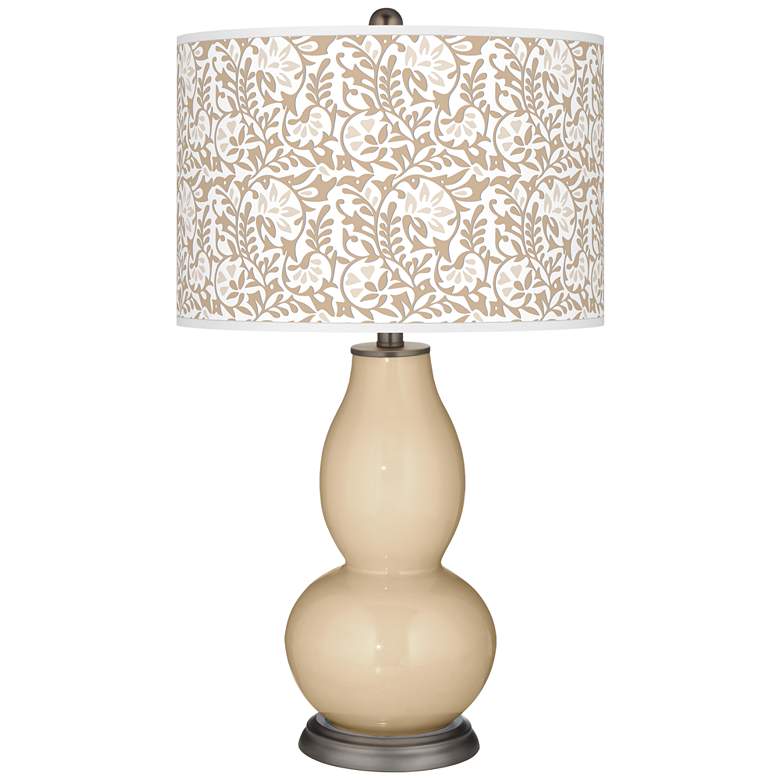 Image 1 Color Plus Double Gourd 29 1/2" Gardenia Shade Colonial Tan Table Lamp