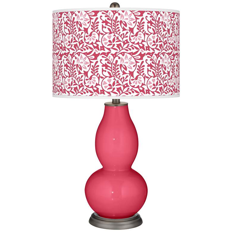 Image 1 Color Plus Double Gourd 29 1/2" Gardenia Shade Eros Pink Table Lamp