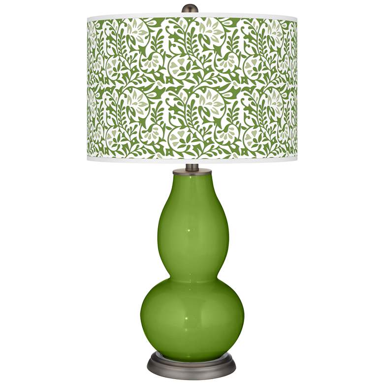 Image 1 Color Plus Double Gourd 29 1/2" Gardenia Shade Gecko Green Table Lamp