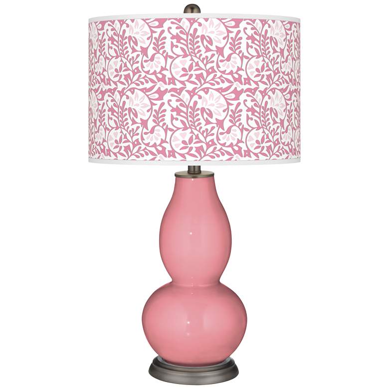 Image 1 Color Plus Double Gourd 29 1/2" Gardenia Shade Haute Pink Table Lamp
